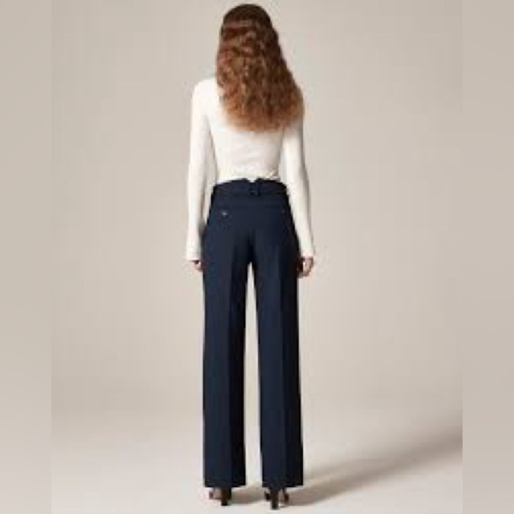 NWT J. Crew Carolina Black Dress Pants Wide Legged Sz 14 - Picture 2 of 10